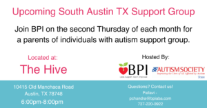 South Austin Suppot Group for Parents/Caregivers of individuals with autism @ Please email us!