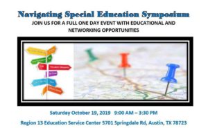 Navigating Special Education Symposium and Disability Fair @ Education Service Center Region 13
