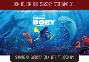 Sensory Friendly Film at Schulman/City Lights Theatre: Finding Dory @ Schulman / City Lights Theatres | Georgetown | Texas | United States