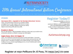 20th Annual International Autism Conference @ EPCC Administrative Services Building A