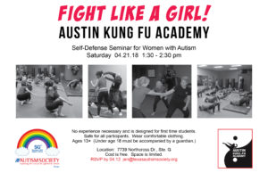 Spectrum Girl's Support Group: Women's Self-Defense Seminar @ Austin Kung Fu Academy / Epoch Coffee | Austin | Texas | United States