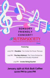 Recreation Event: Sensory-Friendly Concert at Kick Butt Coffee @ Kick Butt Coffee