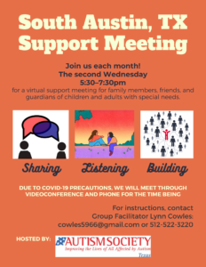 South Austin Support Meeting @ Phone or Videoconference
