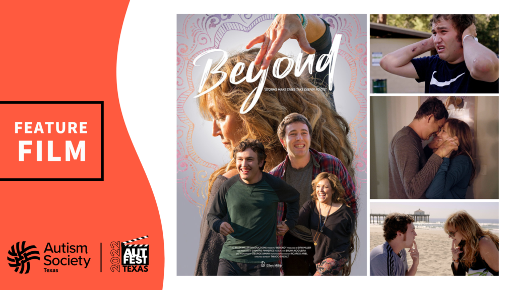 2022 Feature Poster - Beyond (shows 4 images of an early 20's man with his mother) 